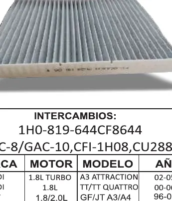 Filtro de cabina UNIFIL